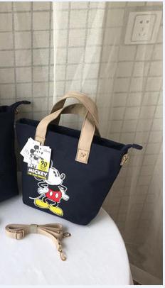 Disney Mickey Mouse Lady Canvas Crossbody Shoulder Bag Cartoon Fashion Minnie Handbag Large Capacity Shopping + Book Bag