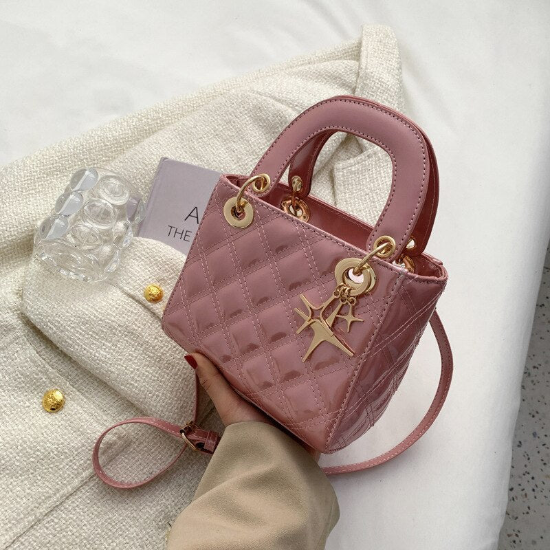 2022 New Women's Bag PU Leather Simple Color Shoulder Bag Chain Messenger Bag Wild Fashion Shoulder Bag