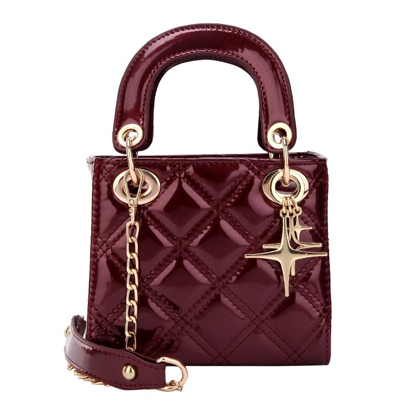 2022 New Women's Bag PU Leather Simple Color Shoulder Bag Chain Messenger Bag Wild Fashion Shoulder Bag