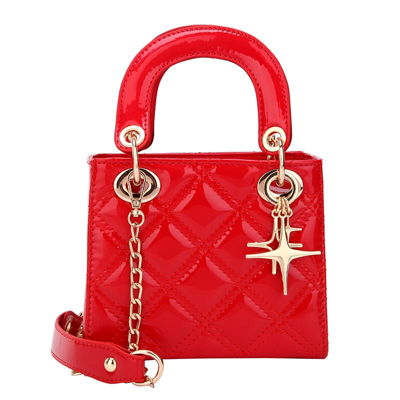 2022 New Women's Bag PU Leather Simple Color Shoulder Bag Chain Messenger Bag Wild Fashion Shoulder Bag