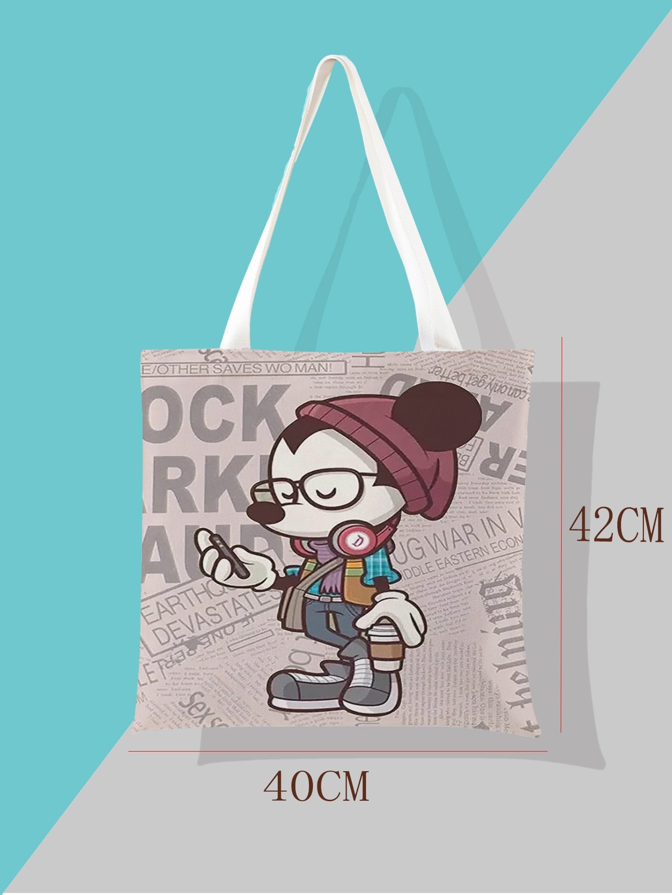 2022 Newest Women's Bag Disney Mickey Mouse Shoulder Bags Cartoon Printing Minnie Kawaii High Capacity Handbag Shopper Bag Gifts