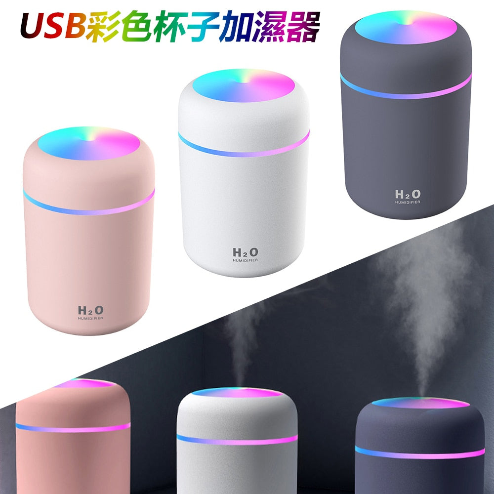 Portable Ultrasonic Air Humidifier USB Essential Oil Diffuser Cool Mist Maker Purifier with Night Light Car Office Humidifier