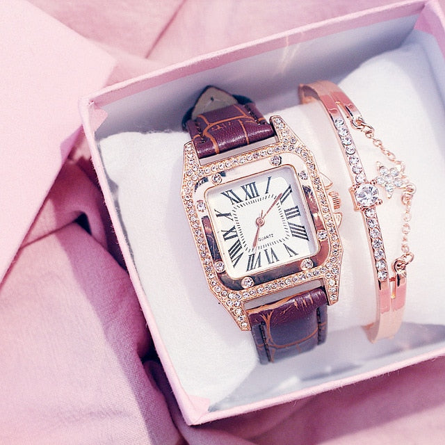 Women Diamond Watch Zegarek Damski - TamikaExpress.com