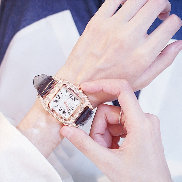 Women Diamond Watch Zegarek Damski - TamikaExpress.com
