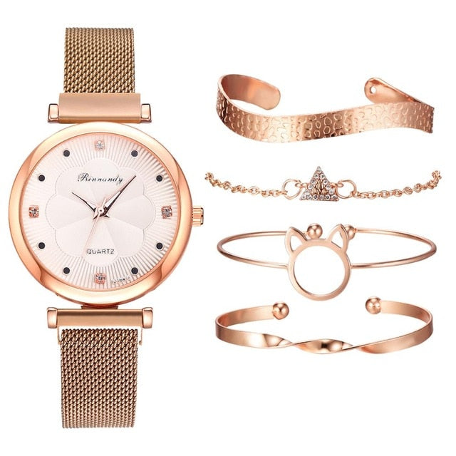 Buckle Flower bracelet Watch - TamikaExpress.com