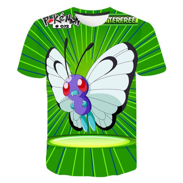 2021Summer New Cute Interesting Men Women T Shirt Pokemon Print Polyester 3D T-Shirt Summer Harajuku Boys Animation Clothing