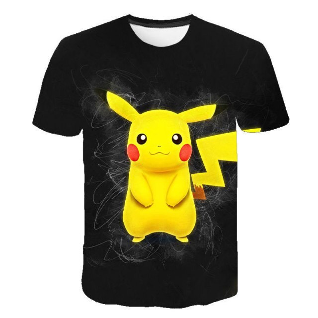 2021Summer New Cute Interesting Men Women T Shirt Pokemon Print Polyester 3D T-Shirt Summer Harajuku Boys Animation Clothing