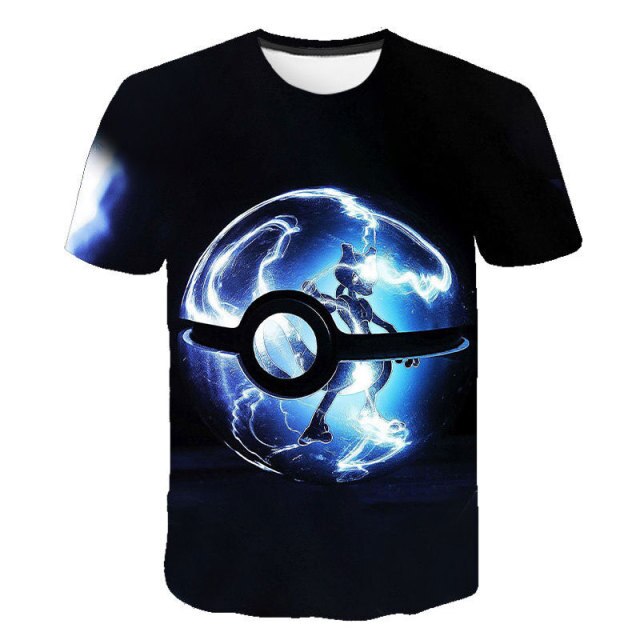 2021Summer New Cute Interesting Men Women T Shirt Pokemon Print Polyester 3D T-Shirt Summer Harajuku Boys Animation Clothing