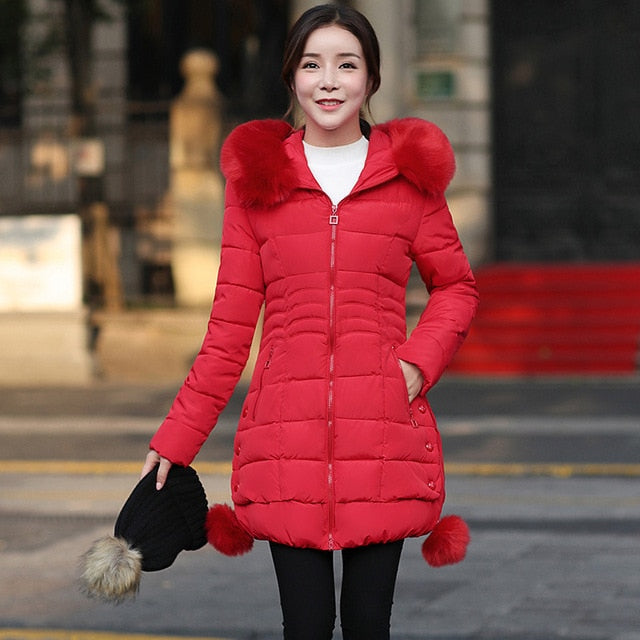 Faux Fur Parkas Women 2021 New Winter Down Cotton Jacket Women Thick Snow Wear Winter Coat Lady Clothing Female Jackets Parkas