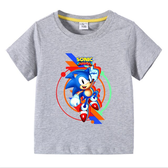 New 2020 Cool Cartoon Sonic T-shirt Kids Summer T Shirt Youth Boys Girls Tshirt Casual Top Tee children's clothing for boy Girl