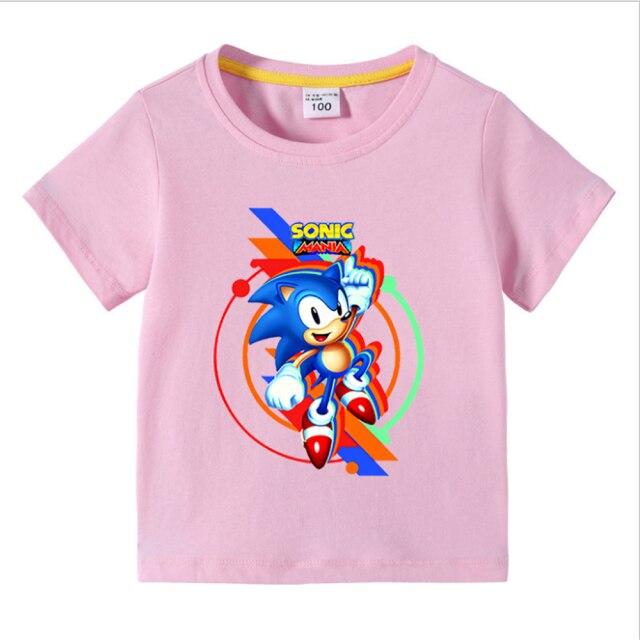 New 2020 Cool Cartoon Sonic T-shirt Kids Summer T Shirt Youth Boys Girls Tshirt Casual Top Tee children's clothing for boy Girl