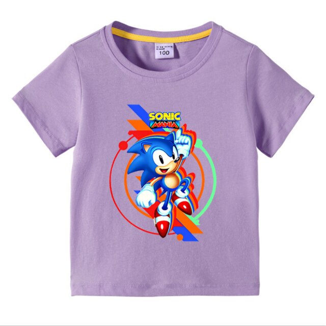 New 2020 Cool Cartoon Sonic T-shirt Kids Summer T Shirt Youth Boys Girls Tshirt Casual Top Tee children's clothing for boy Girl