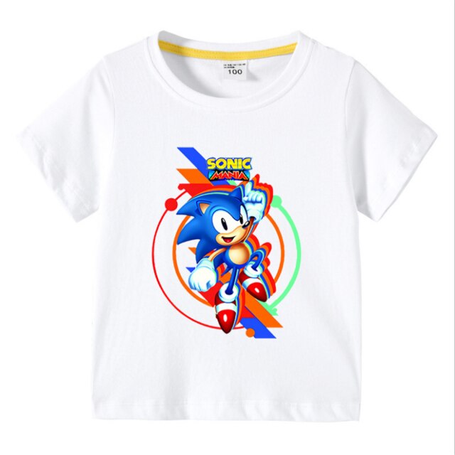 New 2020 Cool Cartoon Sonic T-shirt Kids Summer T Shirt Youth Boys Girls Tshirt Casual Top Tee children's clothing for boy Girl