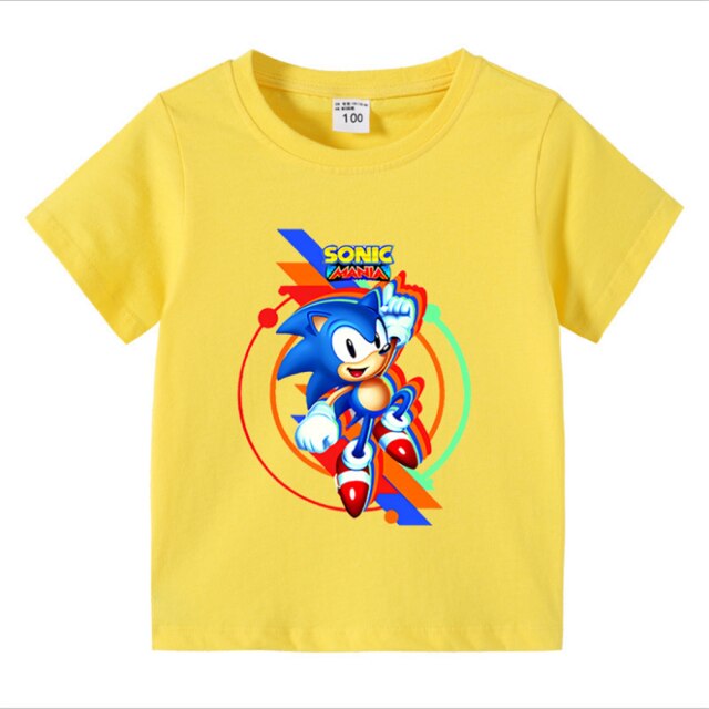New 2020 Cool Cartoon Sonic T-shirt Kids Summer T Shirt Youth Boys Girls Tshirt Casual Top Tee children's clothing for boy Girl