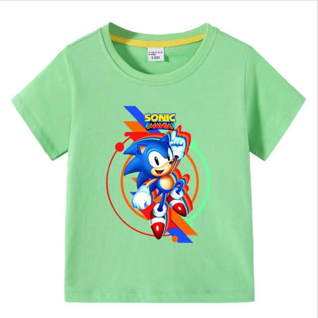 New 2020 Cool Cartoon Sonic T-shirt Kids Summer T Shirt Youth Boys Girls Tshirt Casual Top Tee children's clothing for boy Girl