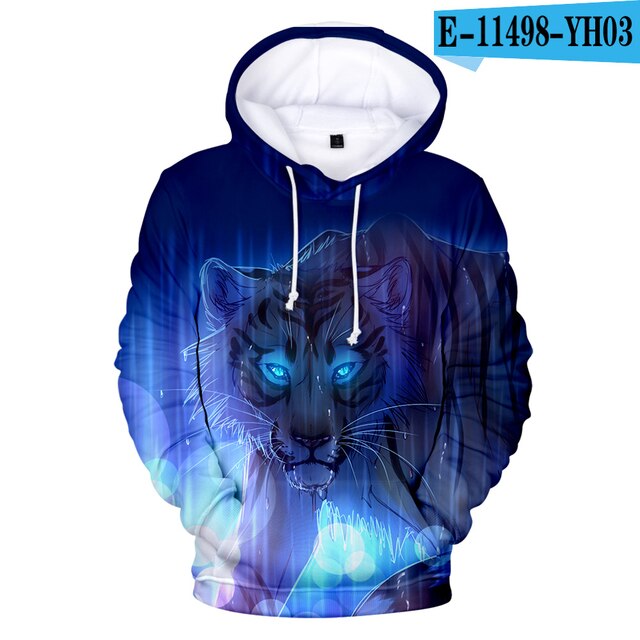 Lovers Hoodies Mens 3D print Tiger Hoodies Boys Sweatshirt child Harajuku Hip hop Spring Tiger Pullovers men's Clothing big size