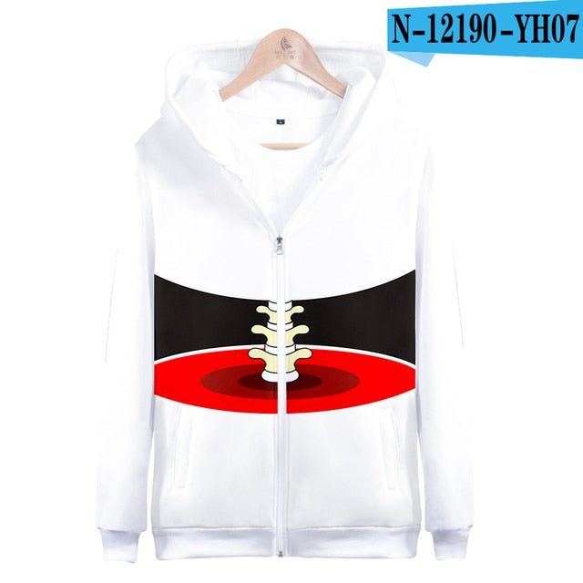 Big finger zipper hoodies fashion man boy zipper clothing woman girl 3D hooded sweatshirt pocket long sleeve casual fun jacket