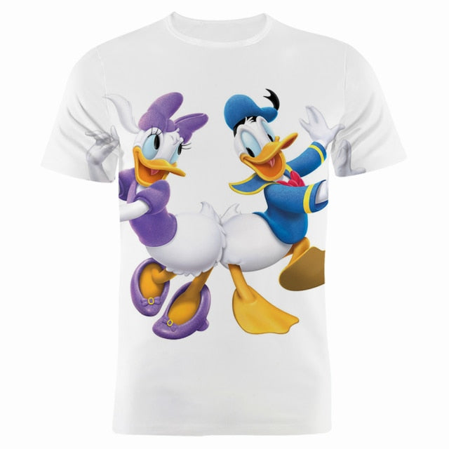 Boy Girl Kids T-shirts Disney Donald Duck Cartoon Anime 3D Print Women Clothing Oversized Harajuku Men Tee Shirt Tops