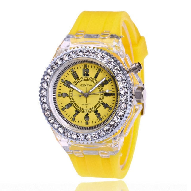 Flash Luminous Watch Led light Personality trends students lovers jellies woman men's watches light WristWatch relogio masculino
