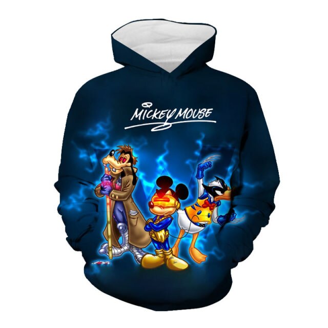 Disney Mickey Mouse Men Hoodies Cartoon Anime 3D Print Fashion Baby Boy Girl Kids Sweatshirts Oversized Women Clothing Tops