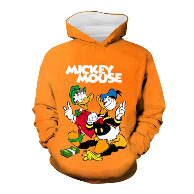 Disney Mickey Mouse Men Hoodies Cartoon Anime 3D Print Fashion Baby Boy Girl Kids Sweatshirts Oversized Women Clothing Tops