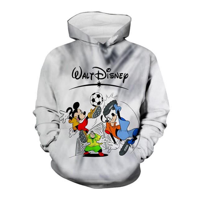 Disney Mickey Mouse Men Hoodies Cartoon Anime 3D Print Fashion Baby Boy Girl Kids Sweatshirts Oversized Women Clothing Tops