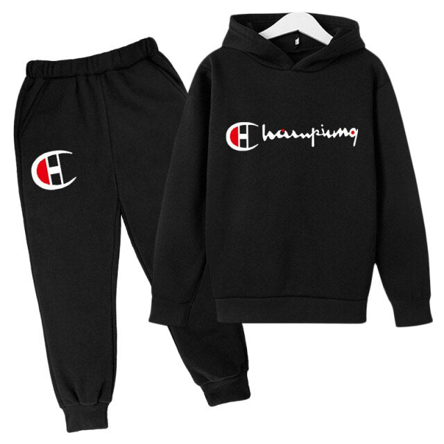 2022 Letter Print Hoodie Set Kids Clothing Set Brand Fall Mens Sportswear Kids Hoodie Hoodie Top + Pants 2pcs