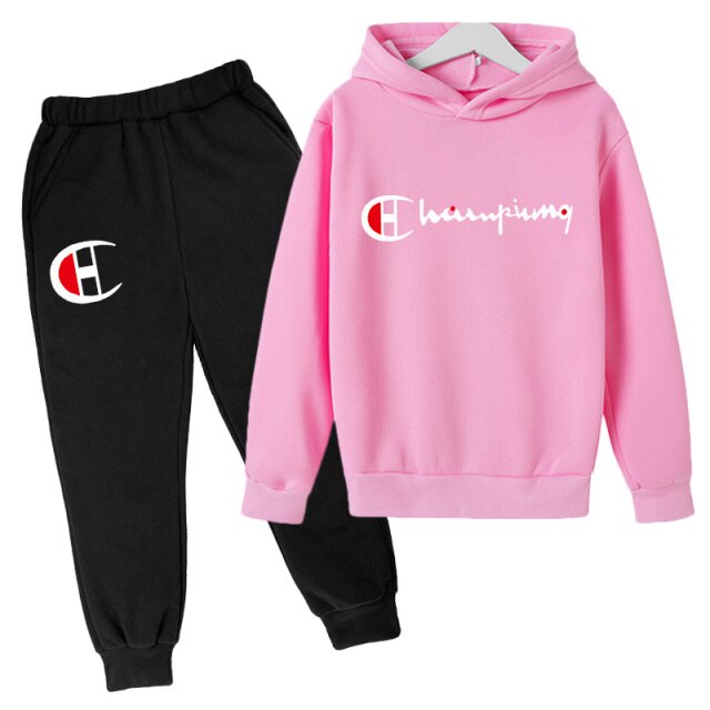 2022 Letter Print Hoodie Set Kids Clothing Set Brand Fall Mens Sportswear Kids Hoodie Hoodie Top + Pants 2pcs