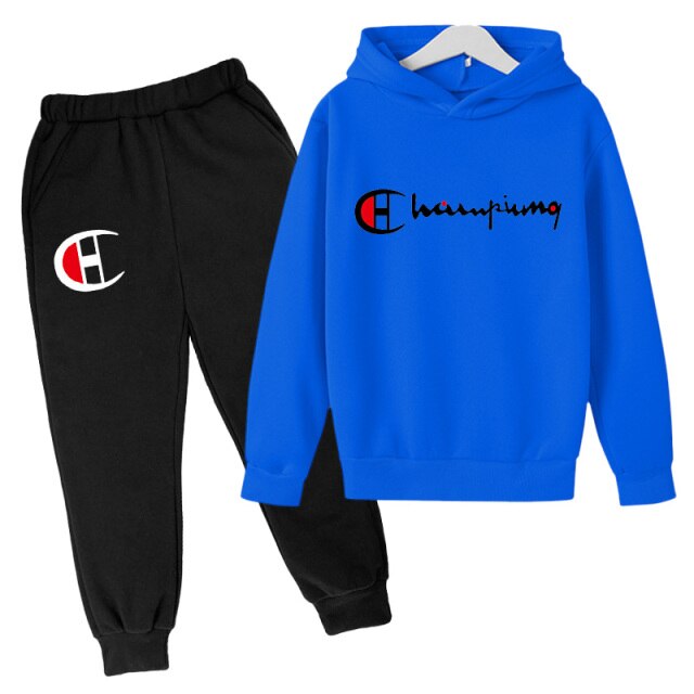 2022 Letter Print Hoodie Set Kids Clothing Set Brand Fall Mens Sportswear Kids Hoodie Hoodie Top + Pants 2pcs