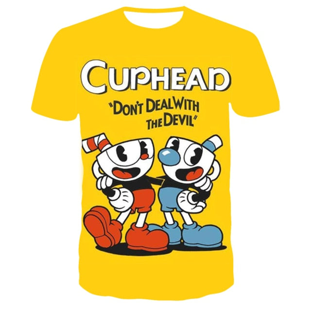 3D Cuphead Mugman Kids T-Shirt Print Girls Funny Clothes Boys Children Tops Kids Clothes Baby Tshirts Men Women Clothing T-shirt
