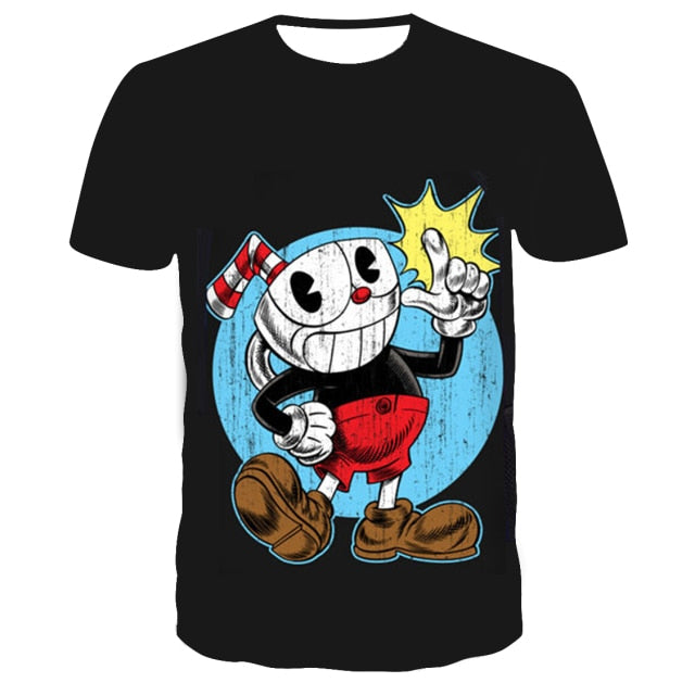3D Cuphead Mugman Kids T-Shirt Print Girls Funny Clothes Boys Children Tops Kids Clothes Baby Tshirts Men Women Clothing T-shirt