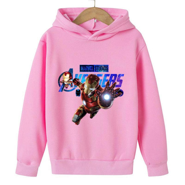 New Winter Iron Man clothing Boy Winter hoodies School clothes girls Sweatshirt Children's Outerwear Outdoor Leisure 4-14T
