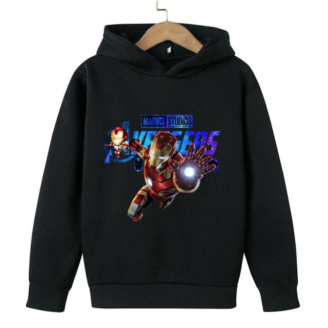 New Winter Iron Man clothing Boy Winter hoodies School clothes girls Sweatshirt Children's Outerwear Outdoor Leisure 4-14T