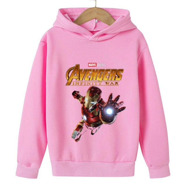 New Winter Iron Man clothing Boy Winter hoodies School clothes girls Sweatshirt Children's Outerwear Outdoor Leisure 4-14T