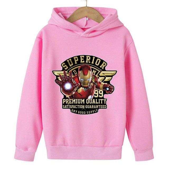 New Winter Iron Man clothing Boy Winter hoodies School clothes girls Sweatshirt Children's Outerwear Outdoor Leisure 4-14T