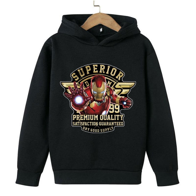 New Winter Iron Man clothing Boy Winter hoodies School clothes girls Sweatshirt Children's Outerwear Outdoor Leisure 4-14T