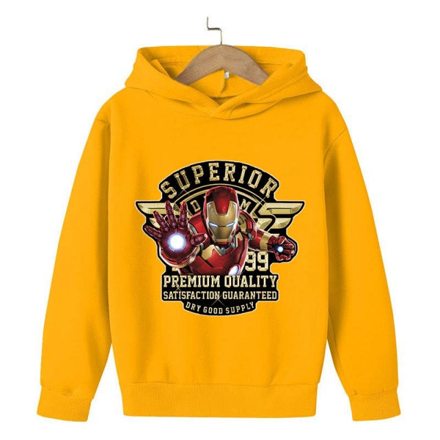 New Winter Iron Man clothing Boy Winter hoodies School clothes girls Sweatshirt Children's Outerwear Outdoor Leisure 4-14T