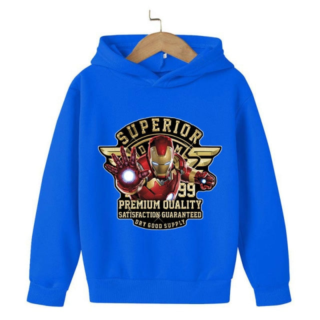 New Winter Iron Man clothing Boy Winter hoodies School clothes girls Sweatshirt Children's Outerwear Outdoor Leisure 4-14T