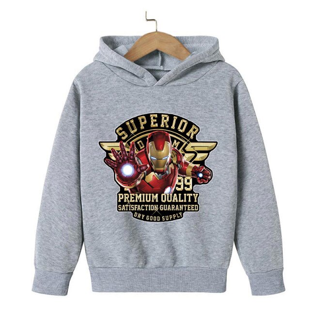 New Winter Iron Man clothing Boy Winter hoodies School clothes girls Sweatshirt Children's Outerwear Outdoor Leisure 4-14T