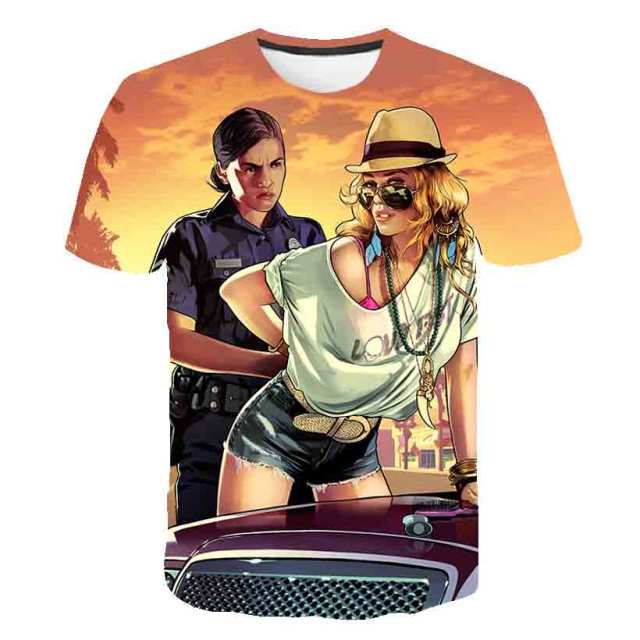 Grand Theft Auto Game GTA 5 Boys Summer T Shirts Cool GTA5 Men TShirt Colorful 3D Print T-shirt Tee Shirt Funny Clothing