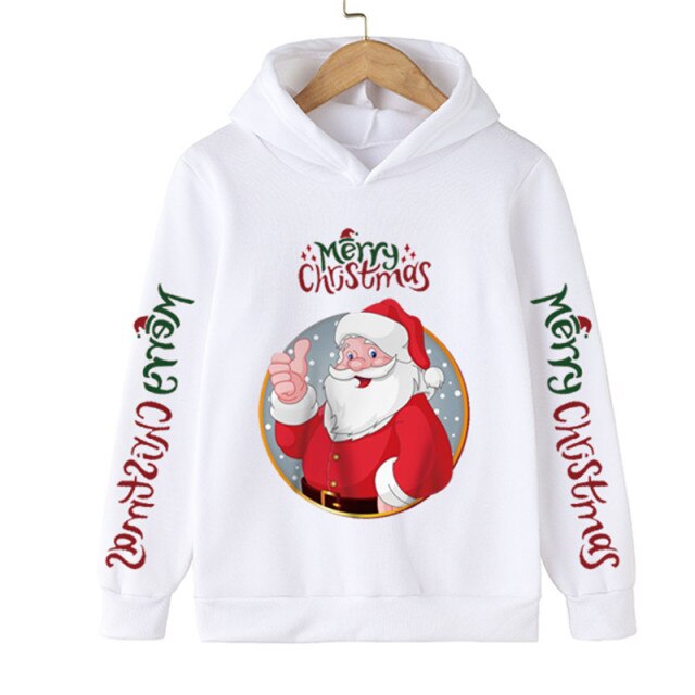 New Santa sweater cartoon blouse Merry Christmas old man hoodie cotton children's clothing children boy clothes 4-14 years 2022