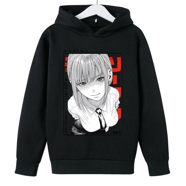Japanese Anime Chainsaw Man Makima Anime Kids hoodies Fashion Boys/girls Long Sleeve cartoon Sweatshirt anime Harajuku Clothing