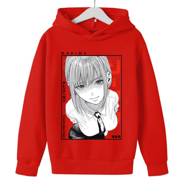 Japanese Anime Chainsaw Man Makima Anime Kids hoodies Fashion Boys/girls Long Sleeve cartoon Sweatshirt anime Harajuku Clothing