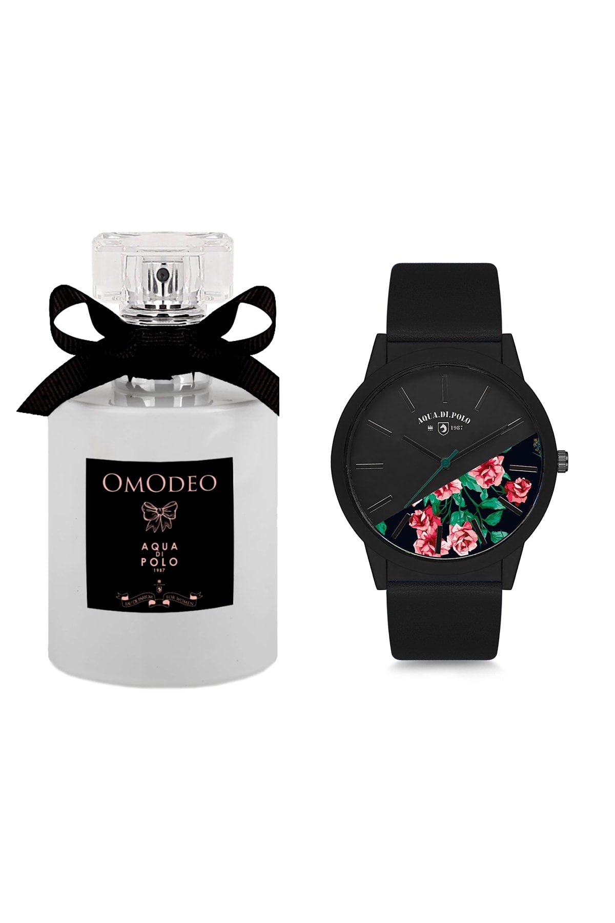 2022 Watches Woman with black flowers and Omodeo EDP ml female perfume New Fashion Stylish Brand Top Quality Wristwatches