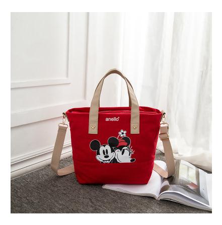 Disney Mickey Mouse Lady Canvas Crossbody Shoulder Bag Cartoon Fashion Minnie Handbag Large Capacity Shopping + Book Bag