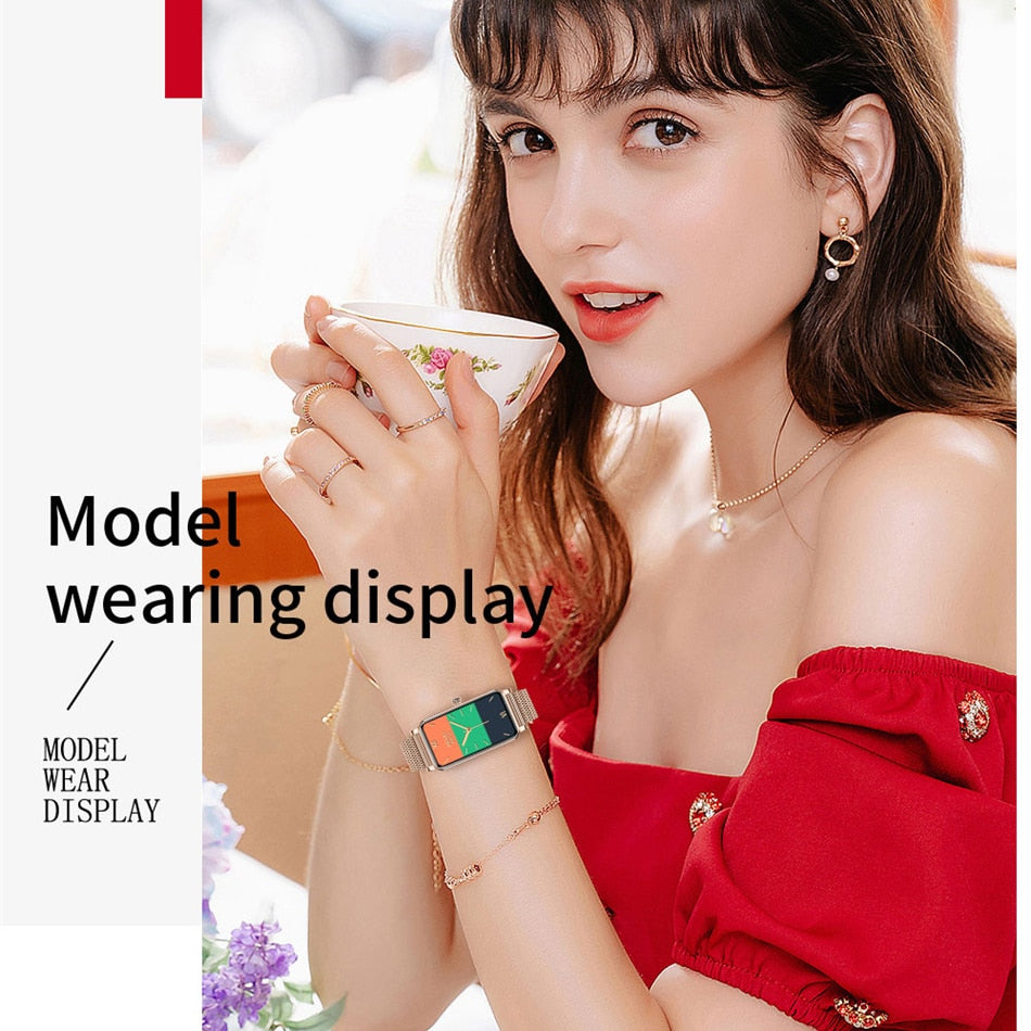 GEJIAN Fashion Smart Watch Women Watches Heart Rate Monitor Call reminder Bluetooth Ladies smartwatch woman For IOS Android +Box