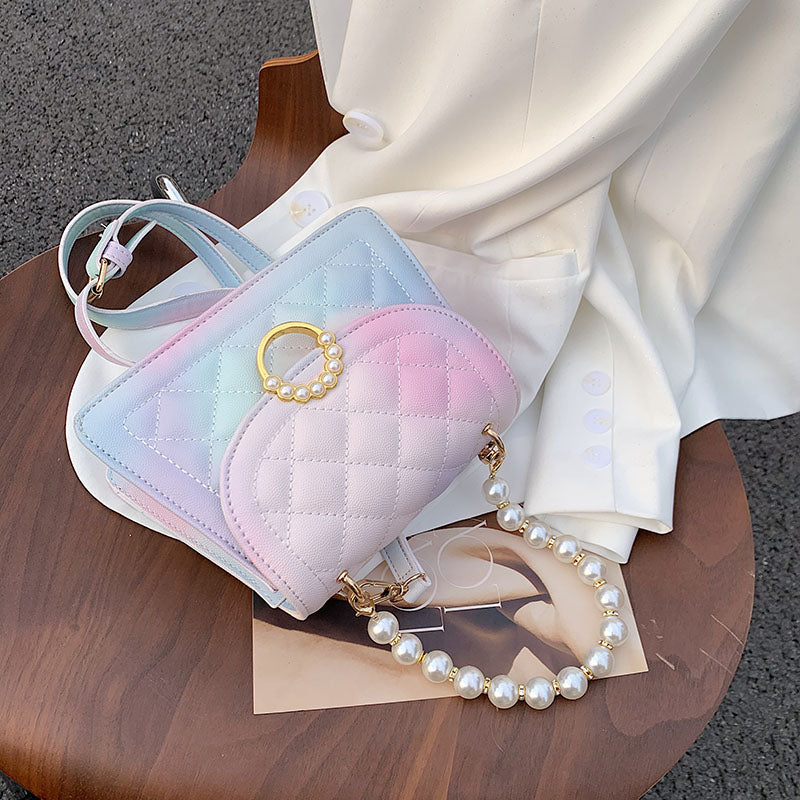 SWDF PU Leather Gradient r Crossbody Bags for Women 2021New Fashion Small Shoulder Bag Female Handbags and Purses Travel Bags