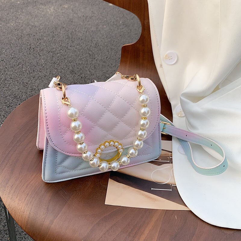 SWDF PU Leather Gradient r Crossbody Bags for Women 2021New Fashion Small Shoulder Bag Female Handbags and Purses Travel Bags