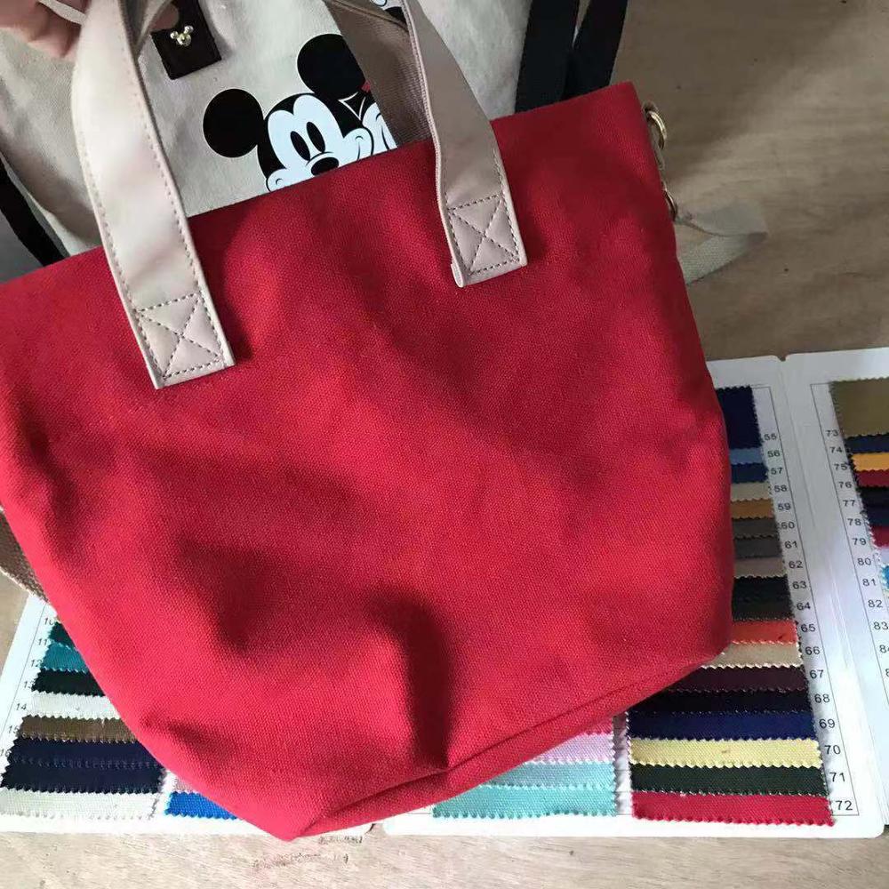 Disney Mickey Mouse Lady Canvas Crossbody Shoulder Bag Cartoon Fashion Minnie Handbag Large Capacity Shopping + Book Bag