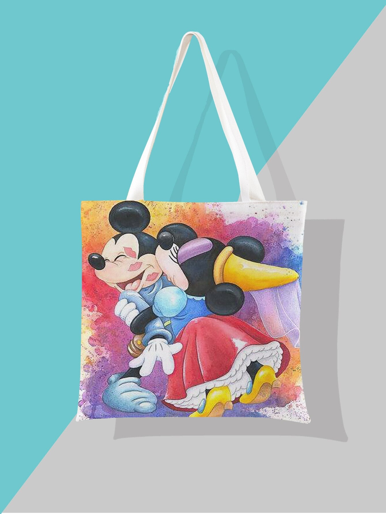 2022 Newest Women's Bag Disney Mickey Mouse Shoulder Bags Cartoon Printing Minnie Kawaii High Capacity Handbag Shopper Bag Gifts